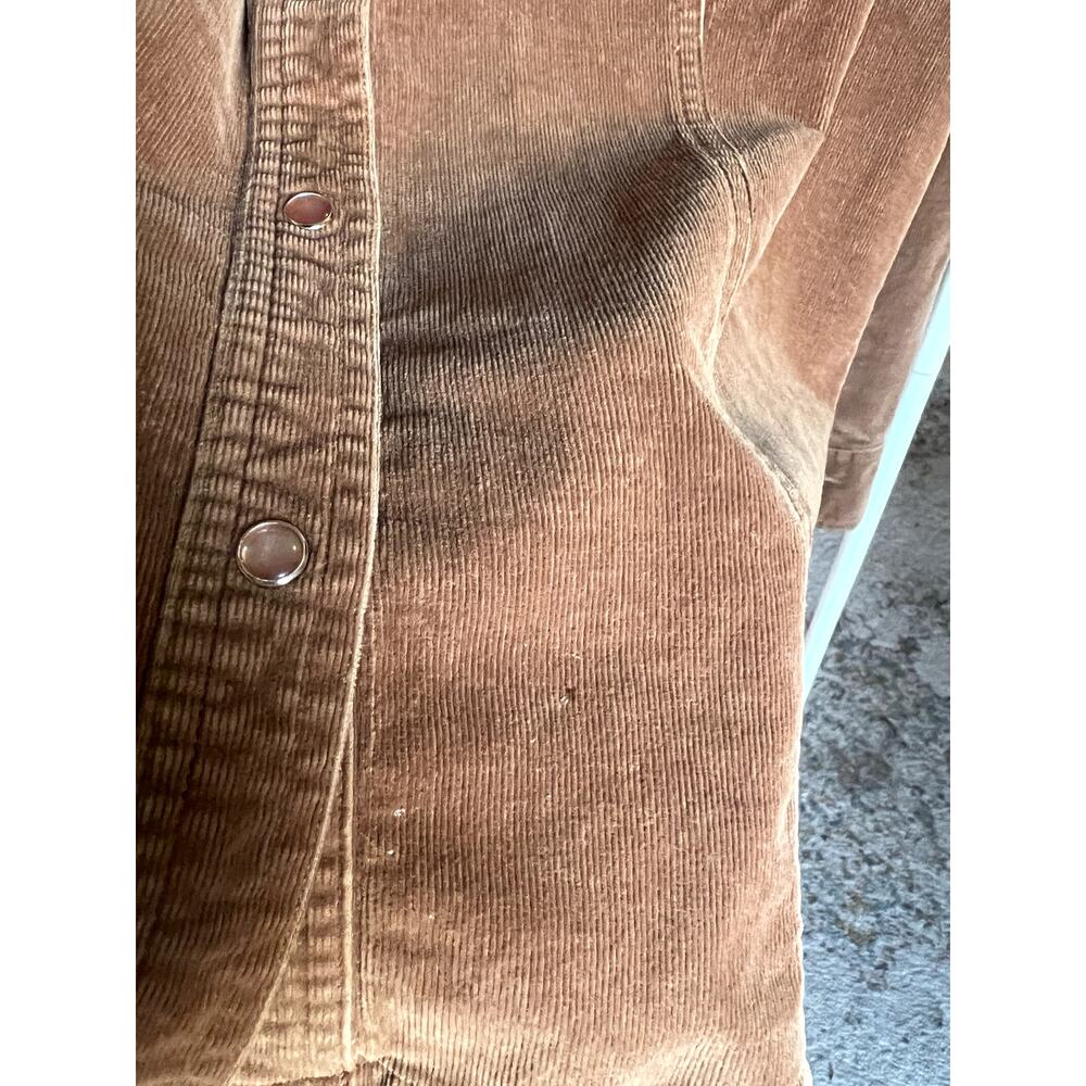 Vintage 90s Jones Wear Brown Retro Corduroy Button Up Jacket Blouse - Picture 7 of 10